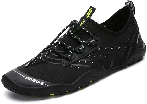 SAGUARO Scarpe da Scoglio per Uomo Donna Asciugatura Rapida Scarpette da Spiaggia Surf Traspirante Antiscivolo Scarpe Immersione, Piscine Nero 43