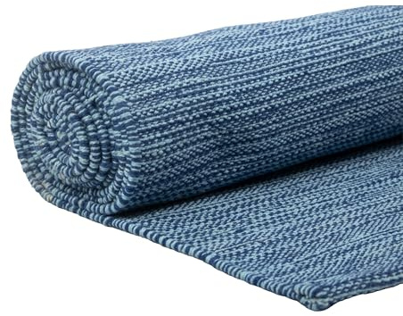 Live Well 360 Handgefertigte Yogamatte aus Bio-Baumwolle, natürliche Yogamatte, Yogamatte, Übungs-, Workout- und Fitness-Teppich aus 100% Baumwolle, gewebtes Material, saugfähig und waschbar, 198,1 x