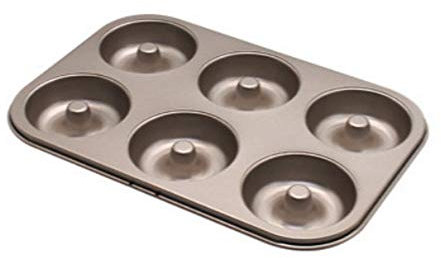 Kuchenform, Donutform, Savarin-Form, 12 Löcher, Antihaft-Backform aus Karbonstahl, geeignet für Sandwiches, Donuts, Brownies, etc. 6 gleichmäßige Donut-Tassen