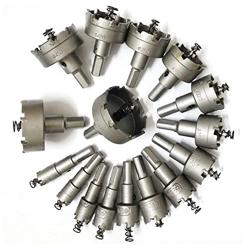 ybaymy 23 Stück Lochsäge Hartmetall Set 16mm-100mm TCT Lochsäge Hartmetall-Bohrer Edelstahl Eisen Kupfer