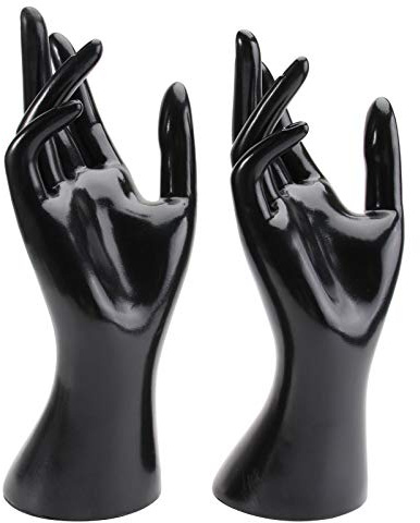 Cabilock 2 Stück Schmuckständer Weibliche Schaufensterpuppe Hand Ringhalter Armband Organizer Display Rack Für Zuhause Und Geschäft Dekoration Schwarz 9.06X3.54X2.95 Zoll