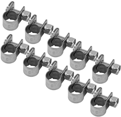 Abrazadera Manguera Acero Inoxidable 10 Unidades, Clip Ajustable 6-20mm