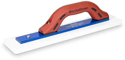 MARSHALLTOWN White Lightning Hand Float, Made in USA, WTLF14 | 14 x 3 Inch Low Friction Polymer Blade, DuraSoft Handle, Brings Up Bleed Water, Concrete Float. WTLF14