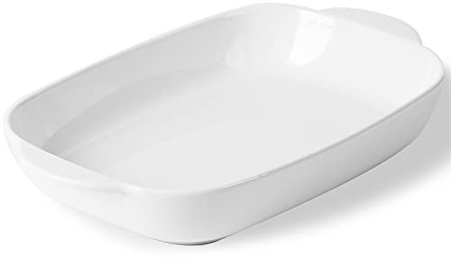 LEETOYI Ceramic 2.8 Quart Baking Dish, 9 x 13, Set of 1, White (White)