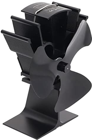Leapiture Wood Stove Fan Heat Powered 3 Blade Silent High Temperature Resistance Fireplace Stove Fan for Wood Burner Log Burner Home Winter