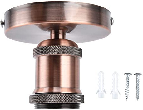 Portalámparas Vintage E26 E27 Portalámparas Retro Portalámparas Portalámparas Vintage E26 E27 Portalámparas de Techo con Accesorios para Cocina Dormitorio Sala de Estar 100‑240V (pátina roja)
