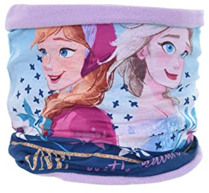 Sun City Frozen - Die Eiskönigin Schal Kinder | Loop | Geschenke für Mädchen | Schlauchschal | Anna und Elsa | Rundschal | Winter | gefüttert mit Fleece | Halstuch (Lila)