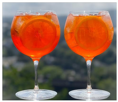 Topkapi Aperol Spritz Glas Hermelsbach XL – Cocktail Glas, 600 ml, Bleifreies Kristallglas für Aperol Spritz, Lillet, Hugo, Amalfi, Cocktails, 6 Stück