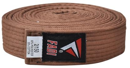 Fadi Sports Martial Arts Belt for Karate, Judo, Aikido and Taekwondo - Durable Cotton-Polyester Blend for Adults and Kids (Brown, 5)