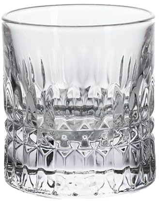 CAPIJIONG Verre à whisky à fond épais avec cristal gravé et transparent - Tasse à whisky sculptée en forme de pétale