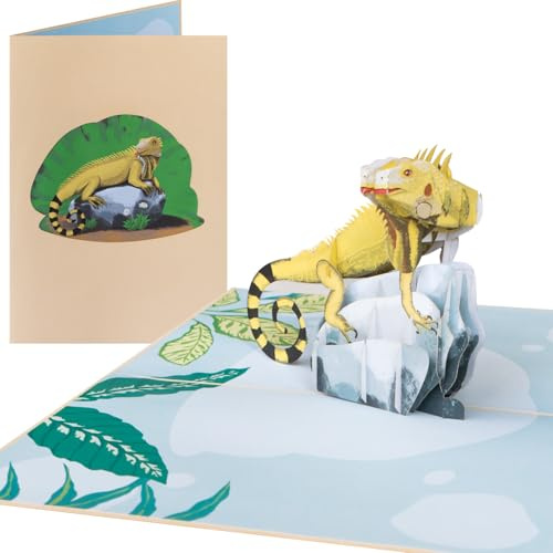 Sweetpopup® Pop-Up Karte Chamäleon – 3D Geburtstagskarte & Glückwunschkarte für Reptilienfans, Naturfreunde – Tiermotiv Grußkarte, perfekt für Geburtstag, Danke & besondere Anlässe - 183