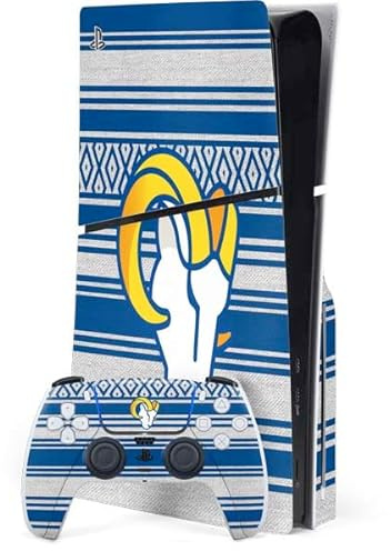 Skinit Decal Gaming Skin Compatible with PS5 Slim Disk Bundle - Officially Licensed NFL Los Angeles Rams Trailblazer Design