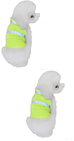 Sosoport 2stücke Hundeweste Reflektierend Hochsichtbar Atmungsaktive Sommerbekleidung Für Und Aktivitäten Fluoreszierendes Gelb