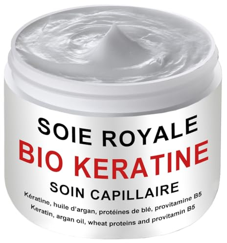Soin Capillaire BIO KERATINE 250 ml Masque Naturel Répare Hydrate Nourrit Démêle Lisse tous types de cheveux Offert 1 Sérum Soie Royale BIO Cure Soyeuse 15 ml