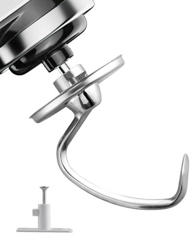TANiCE Kitchen Aid Zubehör Knethaken Edelstahl für Kitchen Aid Mixer Passend für 4,5-5 QT Spülmaschinenfest Knethaken Zubehör für Kitchen Aid