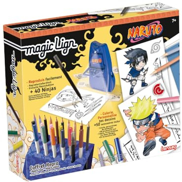 Lansay - MAGIC LIGN NARUTO - Scatola di Riproduzione - Oltre 100 Illustrazioni da progettare e disegnare - Personaggi Manga - Imparare a disegnare - attività Creativa - a Partire da 7 Anni