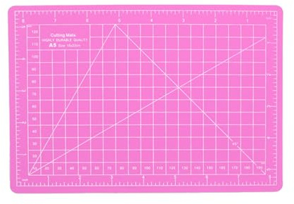 Schneidematte A5, 22x15cm Doppelseite Bastelunterlage Tischunterlage Cutting Mat, Schneideunterlage zum Basteln Quilten Nähen Stoff, Selbstheilend, Rosa