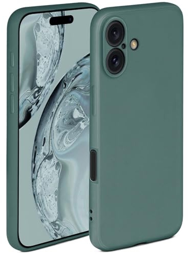 ONEFLOW Soft Case für iPhone 16 Hülle aus Silikon mit Kameraschutz, Silikonhülle mit erhöhtem Schutz fürs Display, Backcover Schutzhülle, weiche Handyhülle, Petrol