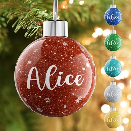 Bemaystar Personalisierte Weihnachtskugeln - Weihnachtskugel Mit Namen, Kind Weihnachtskugel Personalisiert Mit Doppelseitig Bedrucktem Namen, Familie, Freunde Und Verwandte (Namen)