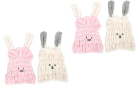 FRCOLOR 2 Sätze Trockene Haarkappe Hut Zum Haartrocknen Körper Haarprodukte Nass Haarschutz Haar Trockentuch Beige Handtücher Haartrockene Kappen Damen Badekappen Polyester 2 Stück * 2