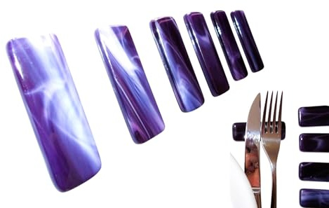 Générique Porte-Couteaux Verre Opalin Violet - Lot de 6 - Artisanal Fait Main France - Verre Spectrum Oceanside