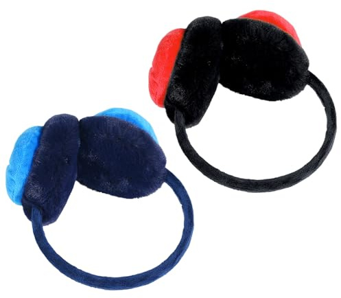 DUYAZHENLAODA 2pcs Kids Fluffy Earmuffs Winter Soft Plush Earmuffs Warmer Cute Cartoon earmuffs for Girls Boys Outdoor Warm Ear Covers