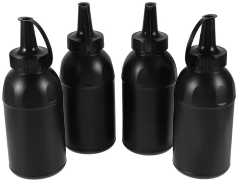 DEARMAMY 4 Pièces Bouteilles en Plastique pour sous-Emballage et Rangement de Perles, Contenants Noirs Pratiques pour Jeux et Organisation Extérieure