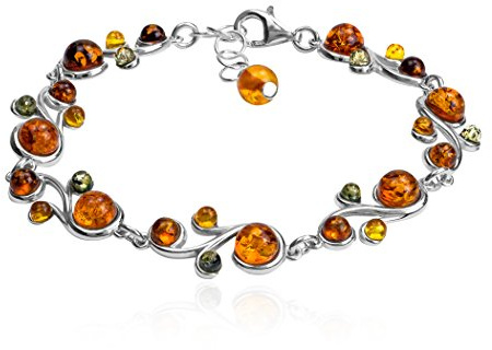Ian and Valeri Co. Multicolor Amber Fine Sterling Silver Bracelet 8 Inches