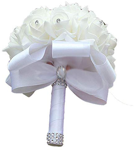 Xrten Brautstrauß, Hochzeit, künstliche Blumen, Brautstrauß, Brautjungfer, künstlich, weiß