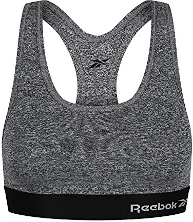 Reebok Women's Sports Bra | Supportive, Comfortable Padded Sports Bra | Wireless, Low Impact and Breathable Sports Bras | Women Activewear Grey Marl