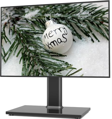Universal TV-Ständer/Basistisch-TV-Ständer, 27 bis 60 Zoll verstellbar, 9-Stufen-Höhe, schwere gehärtete Glasplatte, 40 kgs-Bildschirm, HT06B-001P