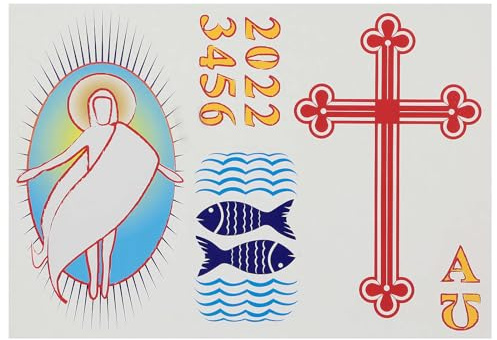 Holyart Altar- und Osterkerzen, Dauerkerzen: Aufkleber-Set Osterkerze D