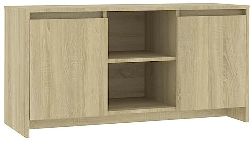 vidaXL TV-Schrank, Sonoma Eiche, 102x37,5x52,5 cm, Holzwerkstoff, TV-Board für Fernseher bis 43, Lowboard mit Ablagen, Modernes Wohnzimmermöbel, Medienmöbel, TV-Tisch