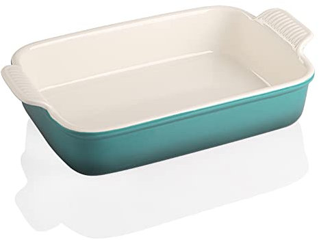 Sweejar Ceramic Baking Dish, Casserole Dish for Oven, 9x13 Inch Rectangular Lasagna Pan Deep, Bakeware with Handles for Cooking, Dinner, Kitchen, Banquet and Daily Use (Gradient Blue)