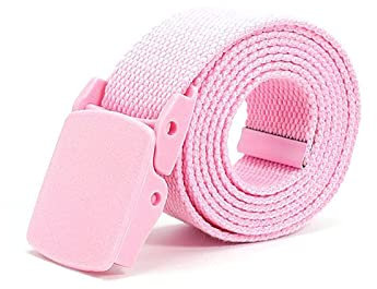 Jojomino Taktischer Nylongürtel, verstellbar, einfache Schnalle, Segeltuchgürtel, Männer, Frauen, Jeans, Zubehör, Breite 3,2cm, Rosa