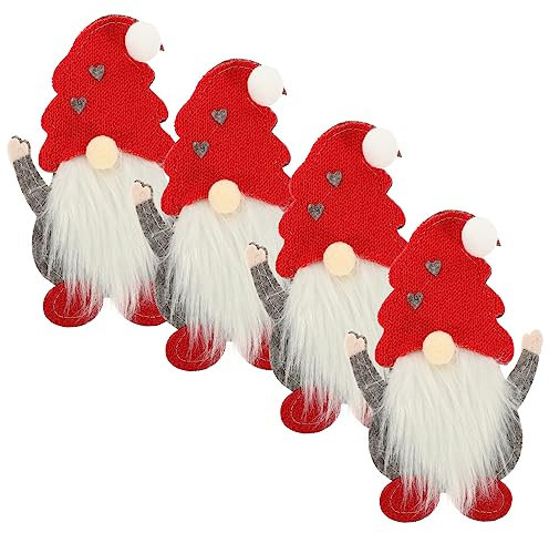 Alipis 4stücke Teiliges Weihnachts Besteckhalter Festliche Utensilien-taschen Filz Dekoration Für Esszimmer Und Weihnachtsfeiern Praktische Bestecktaschen Für Gabeln Und Messer