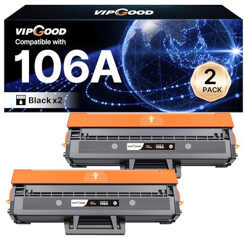 VIPGOOD 106A W1106A Toner Laser 107W MFP 137FNW 135W 106A (2 Nero)