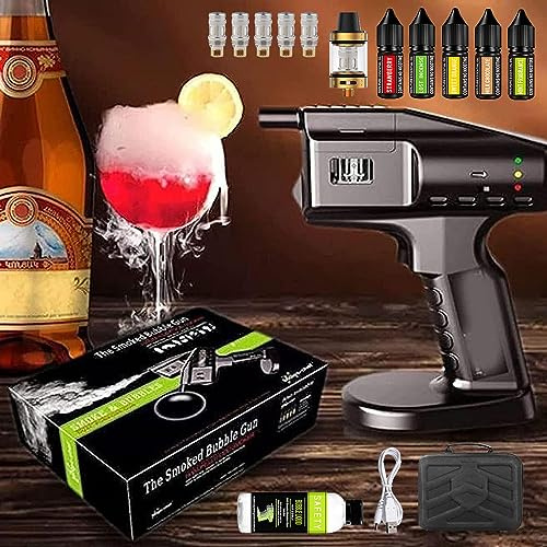 BrightFootBook Handgehaltene Cocktail-Rauchblasenpistole, Ideales Räucherwerkzeug für köstliche Geräucherte Speisen und Cocktails. Hervorragendes Geschenk für Rauchliebhaber, Köche und Barkeeper
