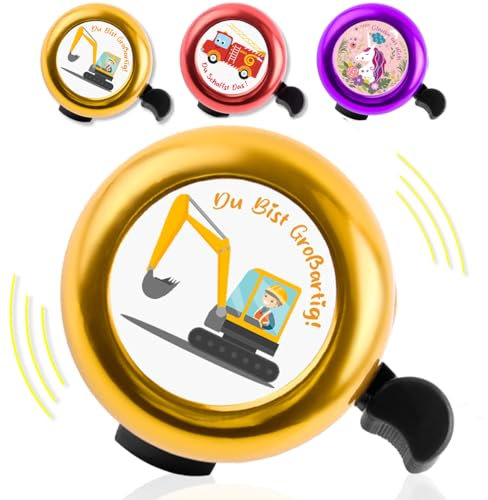 Fahrradklingel Kinder Bagger, Klingel Fahrrad Kinder Bagger, Fahrradklingel Kinder Mädchen Jungen, Fahrradhupe Kinder, Klingel Kinderfahrrad, Fahrradzubehör Kinder