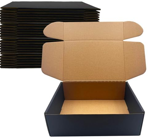 24-pack 23 x 15 x 7,6 cm svarta fraktlådor, kartonglådor för postfrakt korrugerade kartonglådor för förpackning små affärer platta fraktlådor tomma gåvor ge produkter