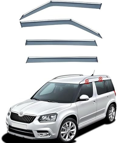 SUHNGE 1 Satz Windabweiser Regenabweiser für Skoda YETI MK1-5L 2009-2017, Seitenscheiben Regenschutz Regenabweise, Autofenster Anklebbare Windschutz Deflektoren