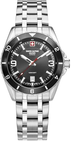 swiss alpine military Herren Uhr Analog Quarz 7034.1 Edelstahl