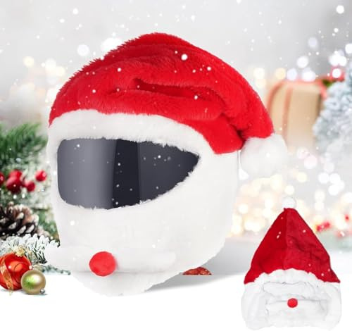 Christmas Santa Motorcycle Helmet Cover,Nativity Helmet Cover,Santa Claus Xmas Hat Decoration Accessories for Men,for Motorcycle Helmet, Fun Rides and Gifts