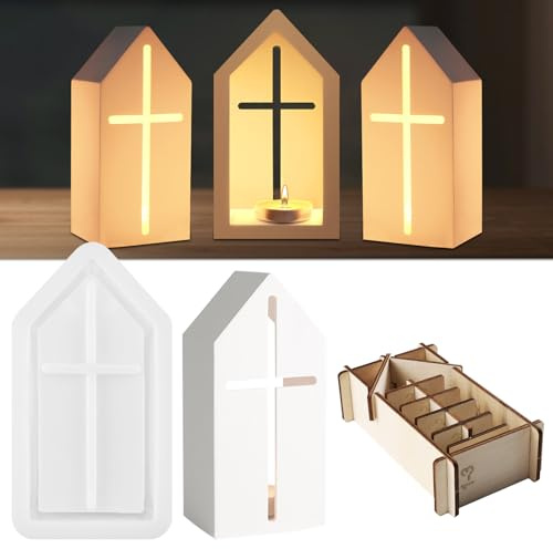 SPHERETRON Silikonformen Gießformen Häuser 3D Silikonform Haus Silikonform Gießformen Weihnachten Silikon Gießform Kerzenhalter Silikonforms Gießform Haus Für Sojawachs Kerzen, Seife, Gips, Handwerk
