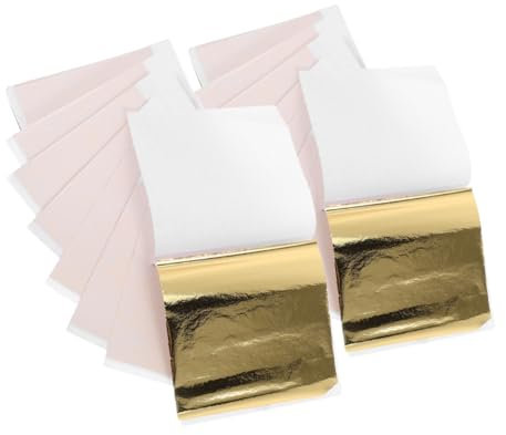 Sewroro 200stücke Blattgoldimitat Goldfolienpapier Für Bastelprojekte Möbeldeko Kunst Und Handwerk Eloxiertes Aluminium Einfach Zu Verarbeiten