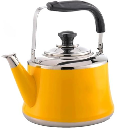 XZDEAIR Bouilloire à thé sifflante Orange, théière en Acier Inoxydable pour Toutes Les cuisinières, Bouilloire à Eau à ébullition Rapide pour thé/café/Lait