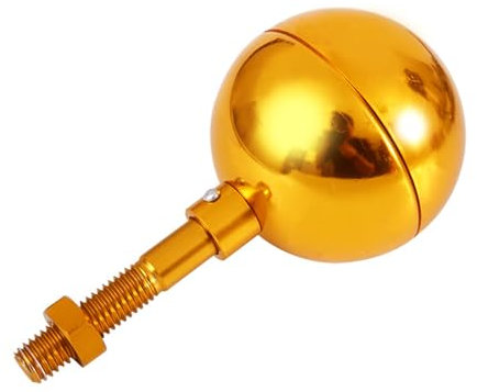 Yilingjc Puntali a sfera in alluminio dorato per pennone, ornamento resistente alle intemperie, ricambio per pali bandiera a terra