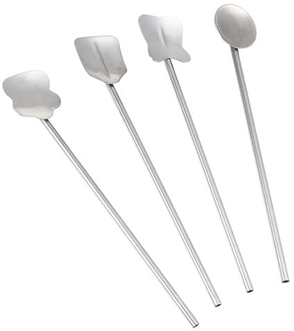 BRIGHTFUFU 4pezzi Cucchiai Acciaio Inossidabile Design Creativo Per Tè e Dessert Riutilizzabili e Facili Da Pulire Per Bevande Calde e Fredde