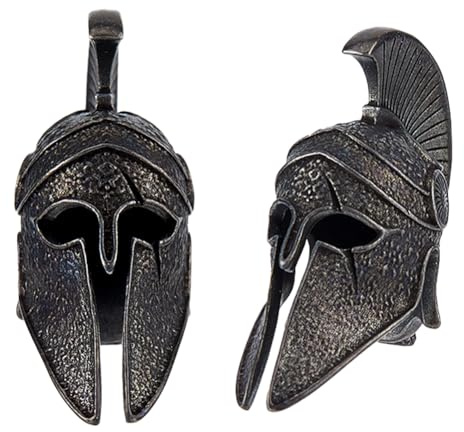 SUPERFINDINGS 2 st svart hjälm snodd pärla mässing paracord pärlor tibetansk stil europeiska pärlor EDC charm vintage stor hålpärla för armband hänge tillbehör borrning: 4 mm