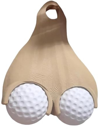 Nogkdyc Golfball Hoden Sac Halter Golfball Hoden Halter Kreativer Golfständer (Khaki, Einheitsgröße)